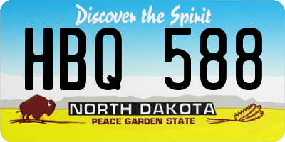 ND license plate HBQ588