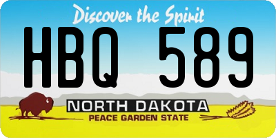 ND license plate HBQ589