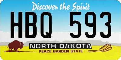 ND license plate HBQ593