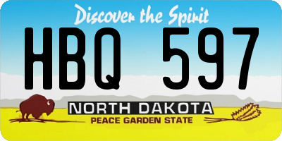 ND license plate HBQ597