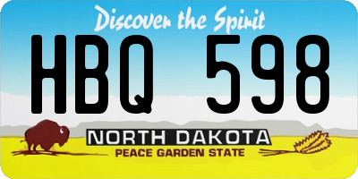 ND license plate HBQ598