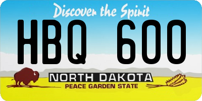 ND license plate HBQ600