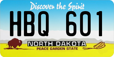 ND license plate HBQ601