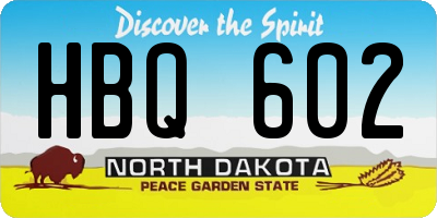 ND license plate HBQ602
