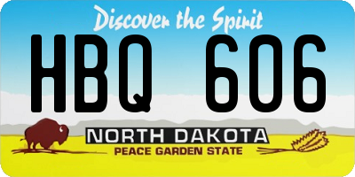 ND license plate HBQ606