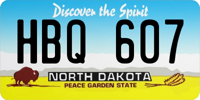 ND license plate HBQ607