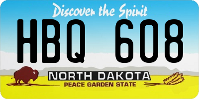 ND license plate HBQ608