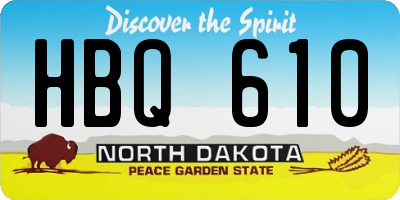 ND license plate HBQ610