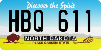 ND license plate HBQ611