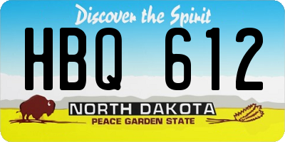 ND license plate HBQ612