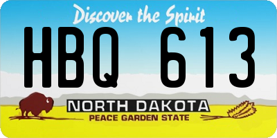 ND license plate HBQ613