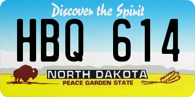 ND license plate HBQ614