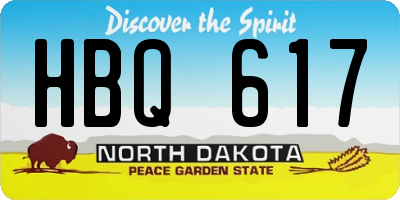 ND license plate HBQ617