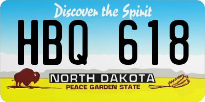 ND license plate HBQ618