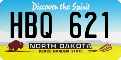 ND license plate HBQ621