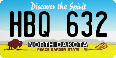 ND license plate HBQ632