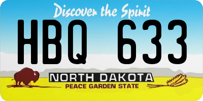 ND license plate HBQ633