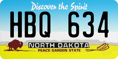 ND license plate HBQ634