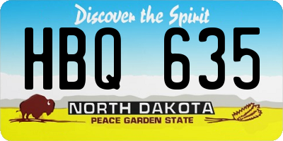 ND license plate HBQ635