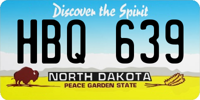 ND license plate HBQ639