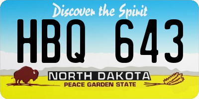 ND license plate HBQ643