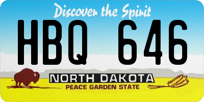 ND license plate HBQ646
