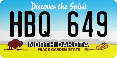ND license plate HBQ649