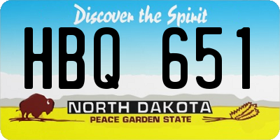 ND license plate HBQ651