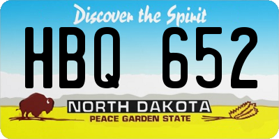 ND license plate HBQ652