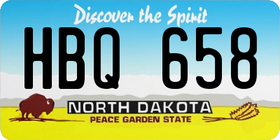 ND license plate HBQ658