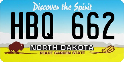 ND license plate HBQ662