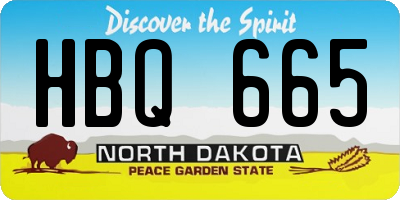 ND license plate HBQ665