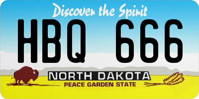 ND license plate HBQ666