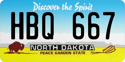 ND license plate HBQ667