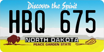 ND license plate HBQ675