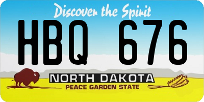 ND license plate HBQ676
