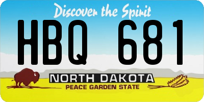 ND license plate HBQ681