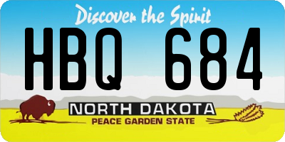 ND license plate HBQ684