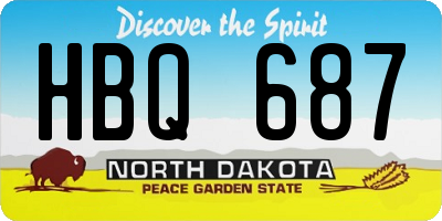 ND license plate HBQ687