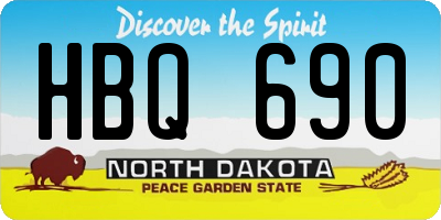 ND license plate HBQ690