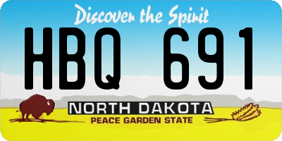 ND license plate HBQ691