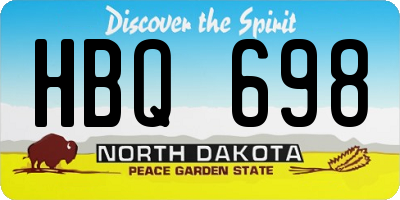 ND license plate HBQ698