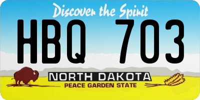 ND license plate HBQ703