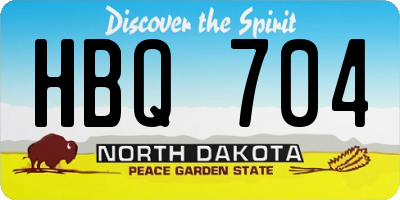ND license plate HBQ704