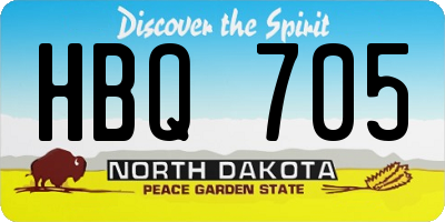 ND license plate HBQ705