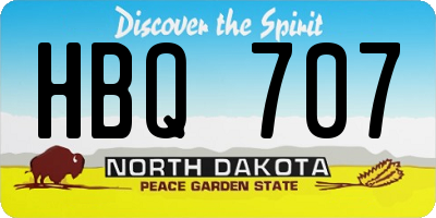 ND license plate HBQ707