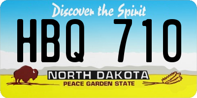 ND license plate HBQ710