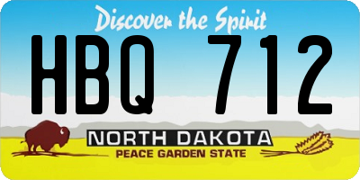 ND license plate HBQ712
