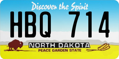 ND license plate HBQ714