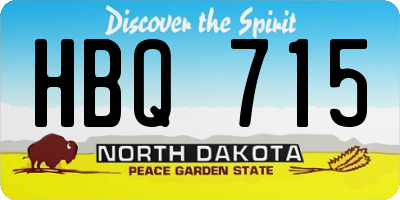 ND license plate HBQ715